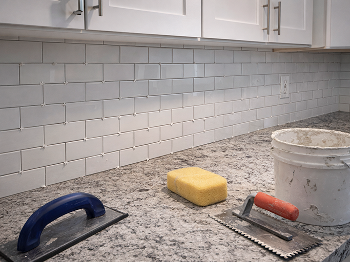 Backsplash installation